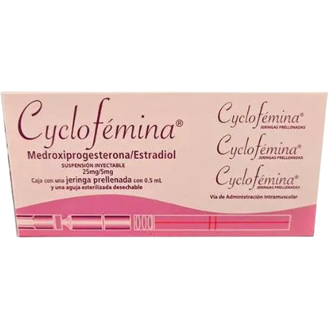 Cyclofemina Jeringa Prell 25 Mg-5 Ml X 0.5Ml